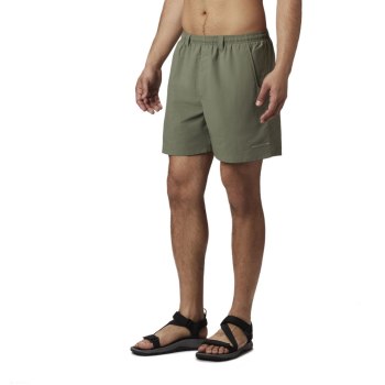 Columbia PFG Backcast III Water Big, Pantalones Cortos Grises Verdes Para Hombre | 926580-BGZ